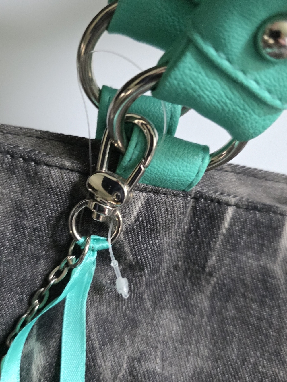 Arizona Tie Dye Denim Tote With Bag Charm NWT - Picture 13 of 16